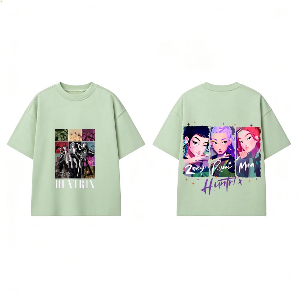 Small Kid Summer T-Shirt Fashion Sportswear Costume Popular KPOP Demon Huntrix Hunter Print Kids Short Sleeve Top Daily Wear Top