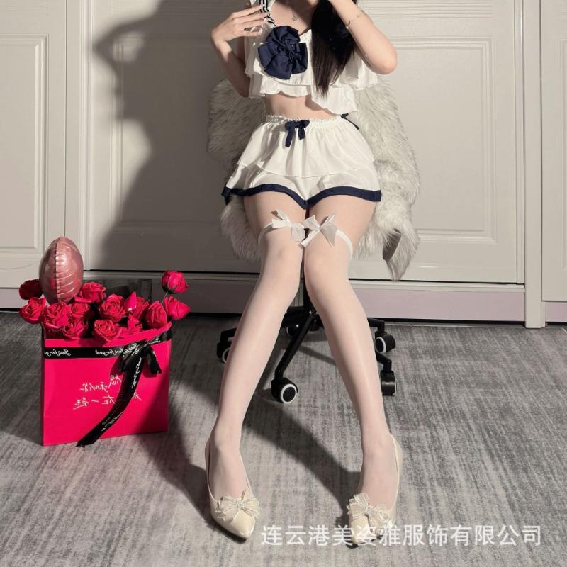 Bow Stockings Sexy Socks Women's J Thigh Socks Thin Pure Desire Half Knee Stockings Cute Pure Versatile