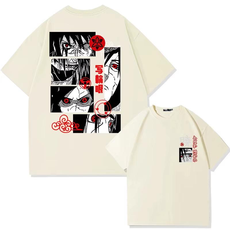 

Japan Animation Derivatives T-shirt Uchiha Madara Sharingan Printing Men s 2025 Summer Fashion Casual Oversized Streetwear L