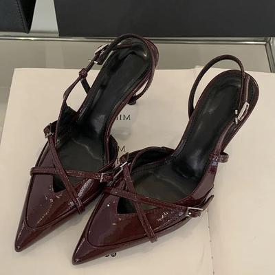 Móda Street Style Sexy Sponkový Pásek Dámské Lodičky Elegantní Špičatá Špička Tenké Vysoké Podpatky Banketová Párty Slingback Boty Sandály
