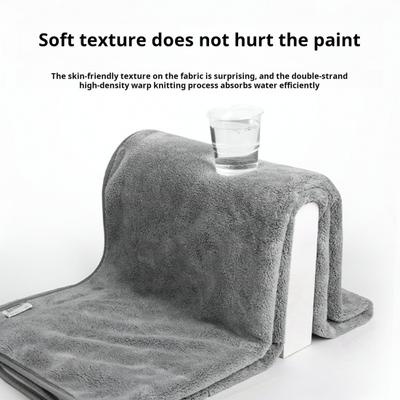 Pano de limpeza de toalha dupla face altamente absorvente, resistente ao desgaste, macio, grosso, sem riscos, pano de limpeza de toalha de secagem