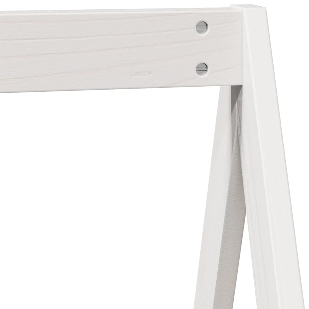 High Bed with Roof White 80 x 200 cm Solid Pine Wood