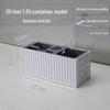 20ft Container Model Pen Holder & Business Card Box with Customizable Patterns/Text - Plastic Ornament