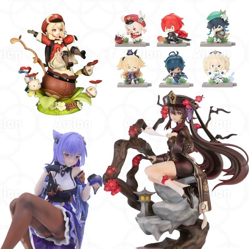 25cm Genshin Impact Figurine Hu Tao Figure Game Genshin Impact Keqing Amber Klee Mona Figma Figurine Model Toys