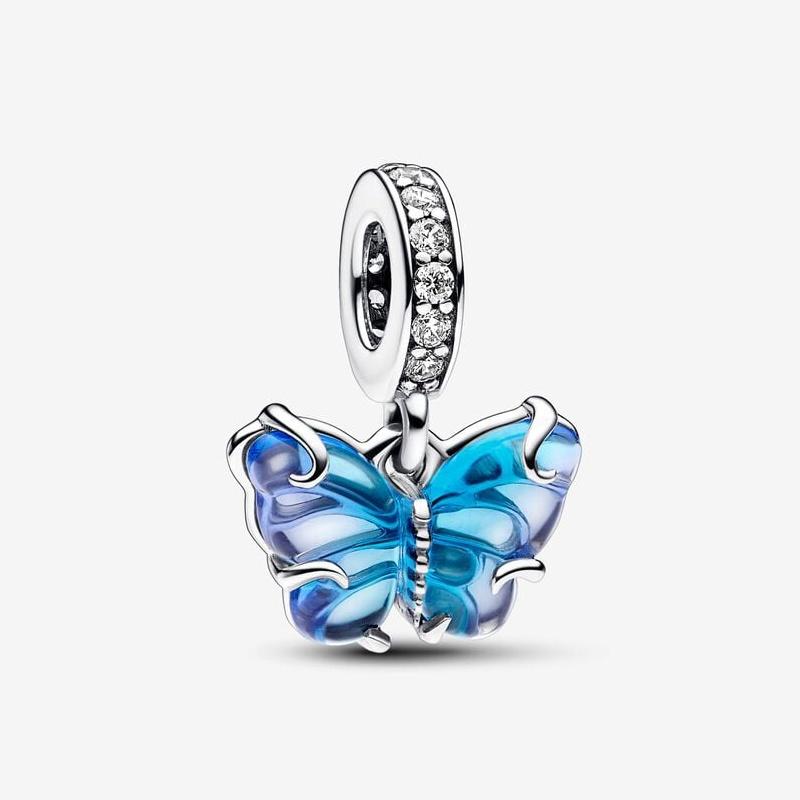 Brand New Copper Metal yellow glass butterfly Pendant Bead Component Ideal Designed For Bracelet High Quality Fine Jewelry necklace Do It Yourself