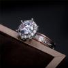 Classic 925 Sterling Silver Bridal Engagement Wedding Rings AAA Dazzling Cubic Zirconia Hot Sale Timeless Style Female Jewelry