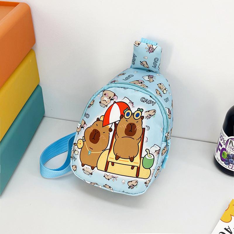

Adorable Cartoon Children s Backpack Trendy Nylon Crossbody Bag For Boys And Girls синий