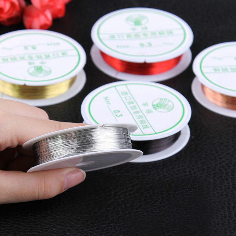 

1 рулон, золотистый, серебряный, желтый, фиолетовый, красный, медная проволока, бисер, ювелирные изделия, сделай сам, 0,2/0,25/0,3/0,4/0,5/0,6/0,7/0,8/1 мм