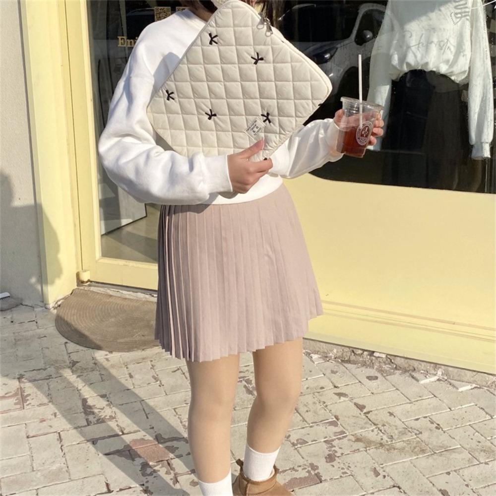 Embroidered Tablet Sleeve Bag Large Capacity Computer Storage Bag Bow Tablet Protective Case  Girl