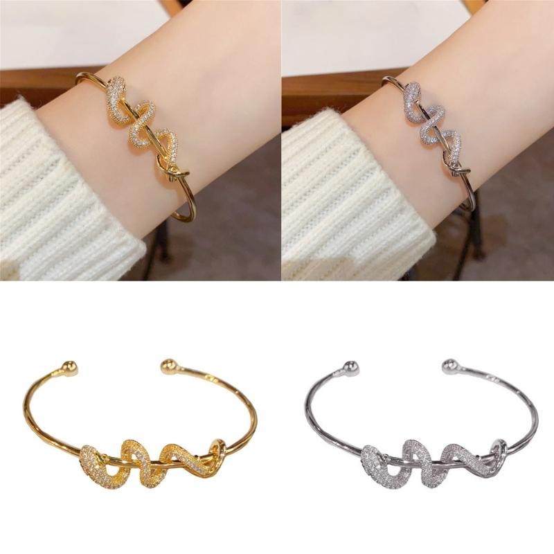 Multifuntional Snake Open Bracelet Geometric Wide Cuff Adjustable Opening Bangle Adjustable Wristband Present for Women