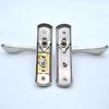 Kenrui Hardware Door Knob, Toilet, Indoor Bathroom Lever Handle, Keyless (125mm Hole Distance) (Silver)