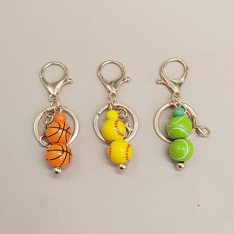 European Football Resin Souvenir Keychain Match Ball Fans Souvenir Keyring Phone Accessory  Soccer Tennis Sports Pendant