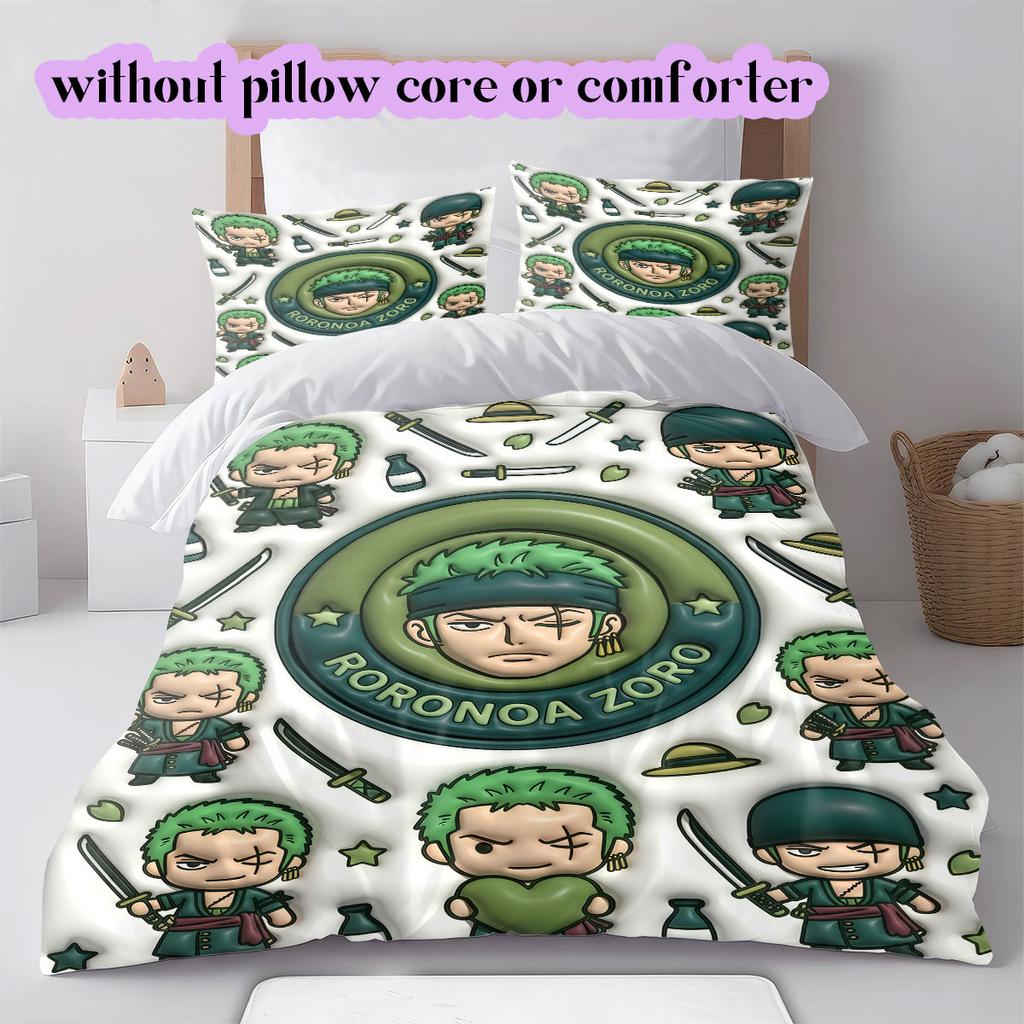 OnePiece 3pcs Cartoon Print Bedding Set Duvet Cover Children's Gift Various Sizes Extra Large Size New
