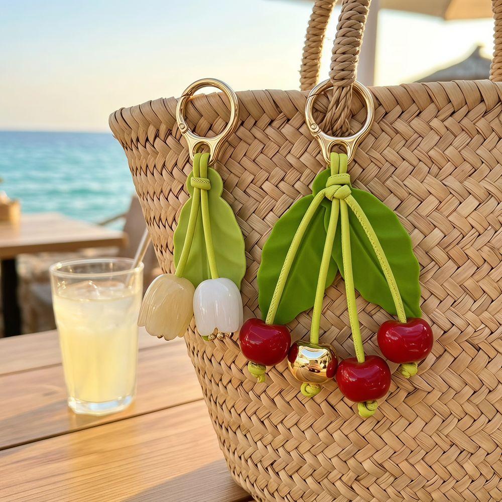 Tomato Cherry Keychain Elegant Bag Pendant Cute Fruit Bag Charm Girls
