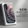 Mandala Flower Tempered Glass Phone Case Suitable for Samsung Galaxy S26 S25 S24 S22 S21 S20 FE/Ultra/Plus Anti Drop Back Cover