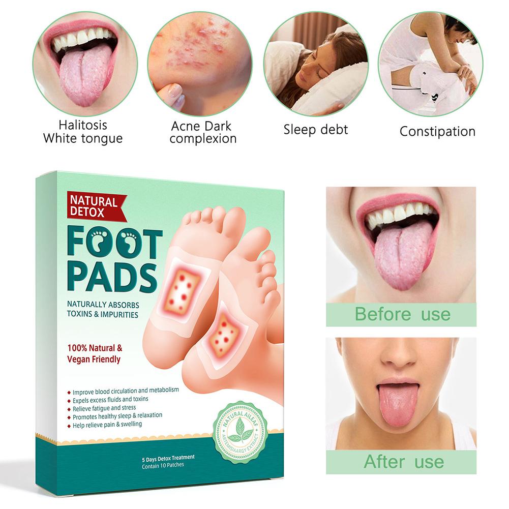 10 Packs Sole Soothe Foot Pads Cleanse Naturally Relieve Pain Sleep Better Eliminate Foot Odor Foot Care Pads