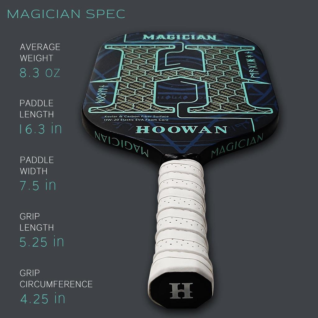 HOOWAN MAGICIAN 16MM Pickleball Paddles Kevlar Carbon Piackleball Rackets Professional Carbon Fiber T700 Edgeless Pickle Ball Racket Rough Surface