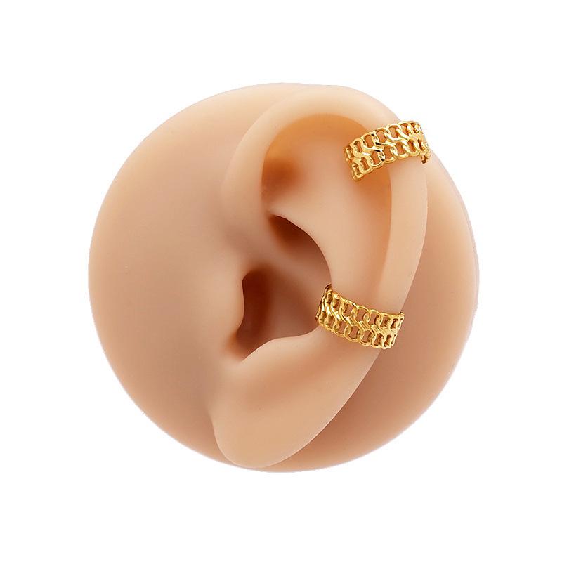European Luxury Titanium Steel No-Pierce Ear Cuff for Women - High-End Fashion Open Hoop Earring