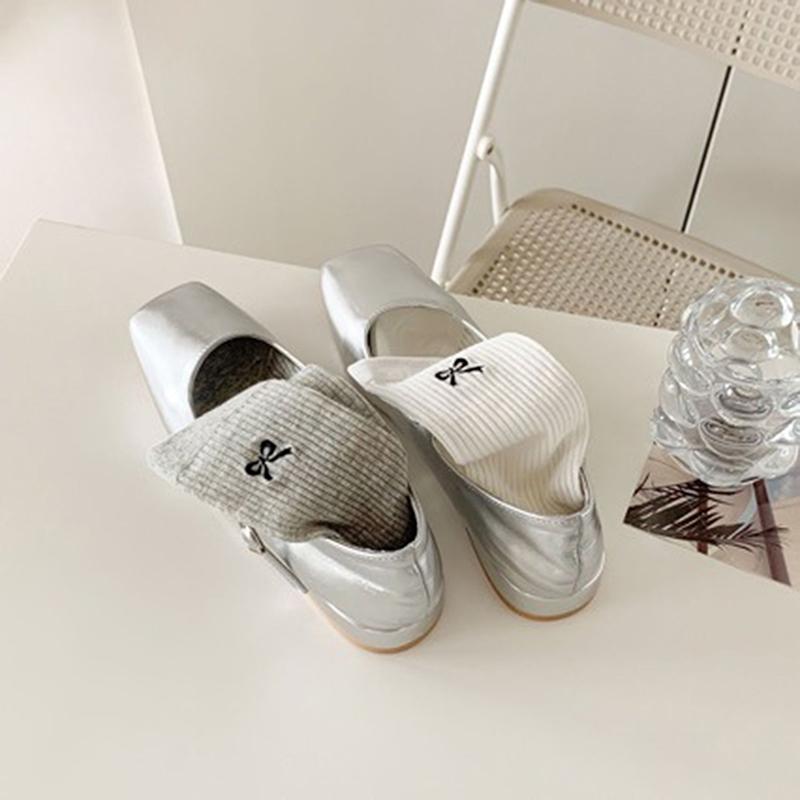 Woman Ultra Thin Version  Ins Bow Solid Color Mesh Mid Tube Breathable Socks Black White Grey Girl  Style Sweet Socks