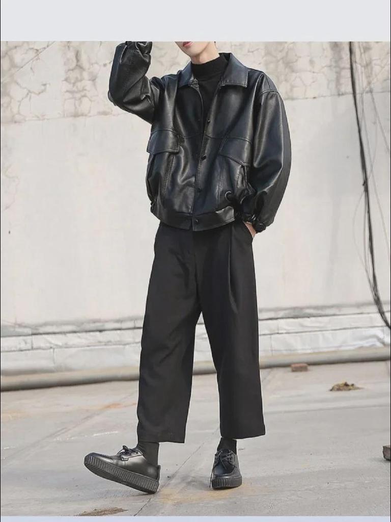 Trendige Herren-Motorradjacke aus PU-Leder – Stilvoller und entspannter Schnitt für Frühling und Herbst