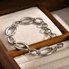 Stainless Steel Oval Handmade Chain Bracelet High Quality Premium Unique Design Light Luxury Jewelry For Women Party Gifts
