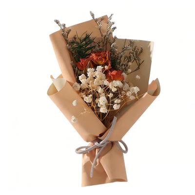 Mini Dried Flower Bouquet Dry Babysbreath Rose Decoration Small Floral Bouquet Romantic Valentines Day Wedding Birthday Gift Party Favors