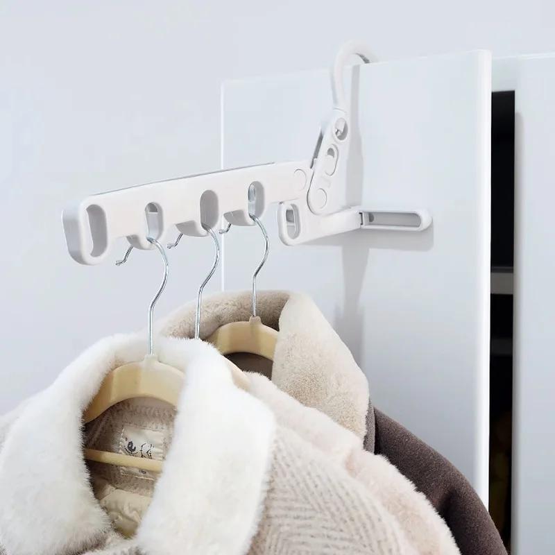 Foldable Travel Hanger Folding Clothes Drying Rack Travel Hangers Portable Hanging Rack with 5 Holes for Hotel Camping Travel