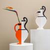 Colorful Geometric Ceramic Vase Kettle Double-eared Flower Vase Creative Painted Flowerpots Terrarium Home Decoration