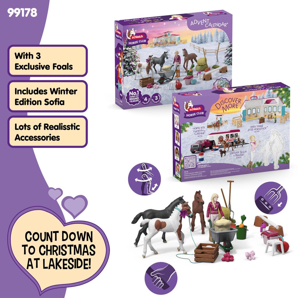 Schleich Horse Club Advent Calendar | Figurines for ages 6 and up | Animal Gift | 99178