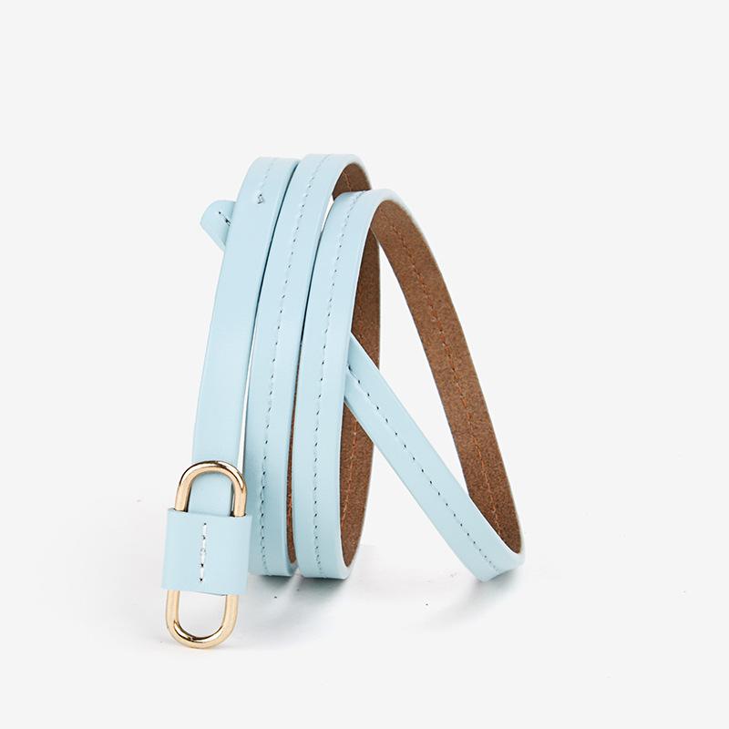 Women's Soft Leather Belt Cowhide Belt Genuine Leather Thin Belt Without Punching Leather