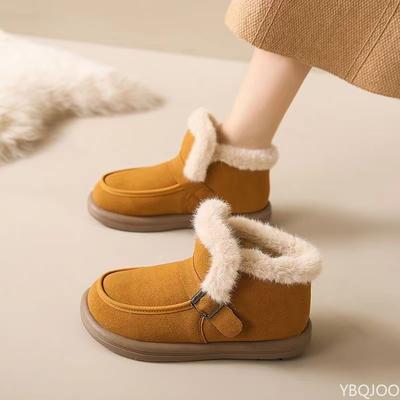 Fashionable New Plush Comfortable Super Warm Anti Slip Soft Bottom Belt Buckle Women's Shoes Winter Women's Snow Boots