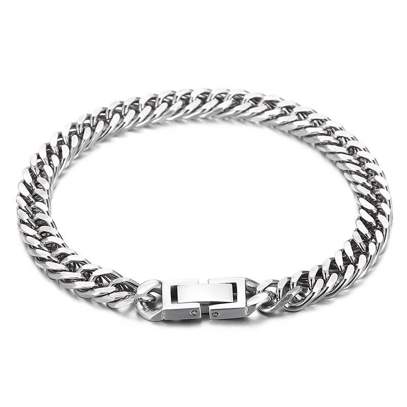 Unisex Cuban Cut Edge Titanium Steel Bracelet - Simple Whip Chain Fashion Jewelry