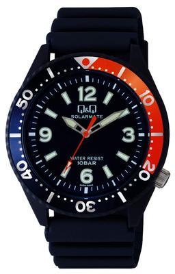 Citizen Solar 10 ATM Water Urethane Navy Q&Q Men's Watch, Resistant, Analog, Strap, H064-007,