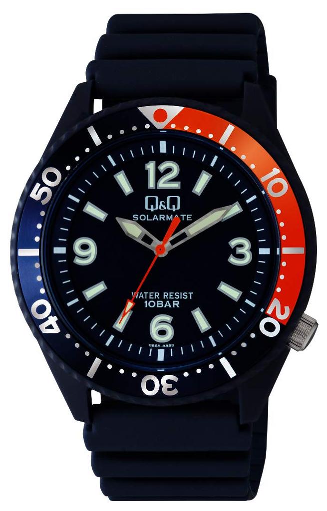 Citizen Solar 10 ATM Water Urethane Navy Q&Q Men's Watch, Resistant, Analog, Strap, H064-007,