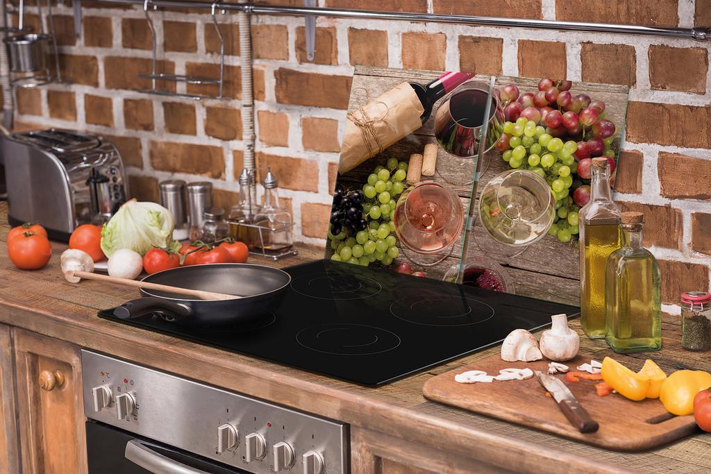 SZKLANA PŁYTA OCHRONNA NA KUCHENKĘ 75x52 WINO