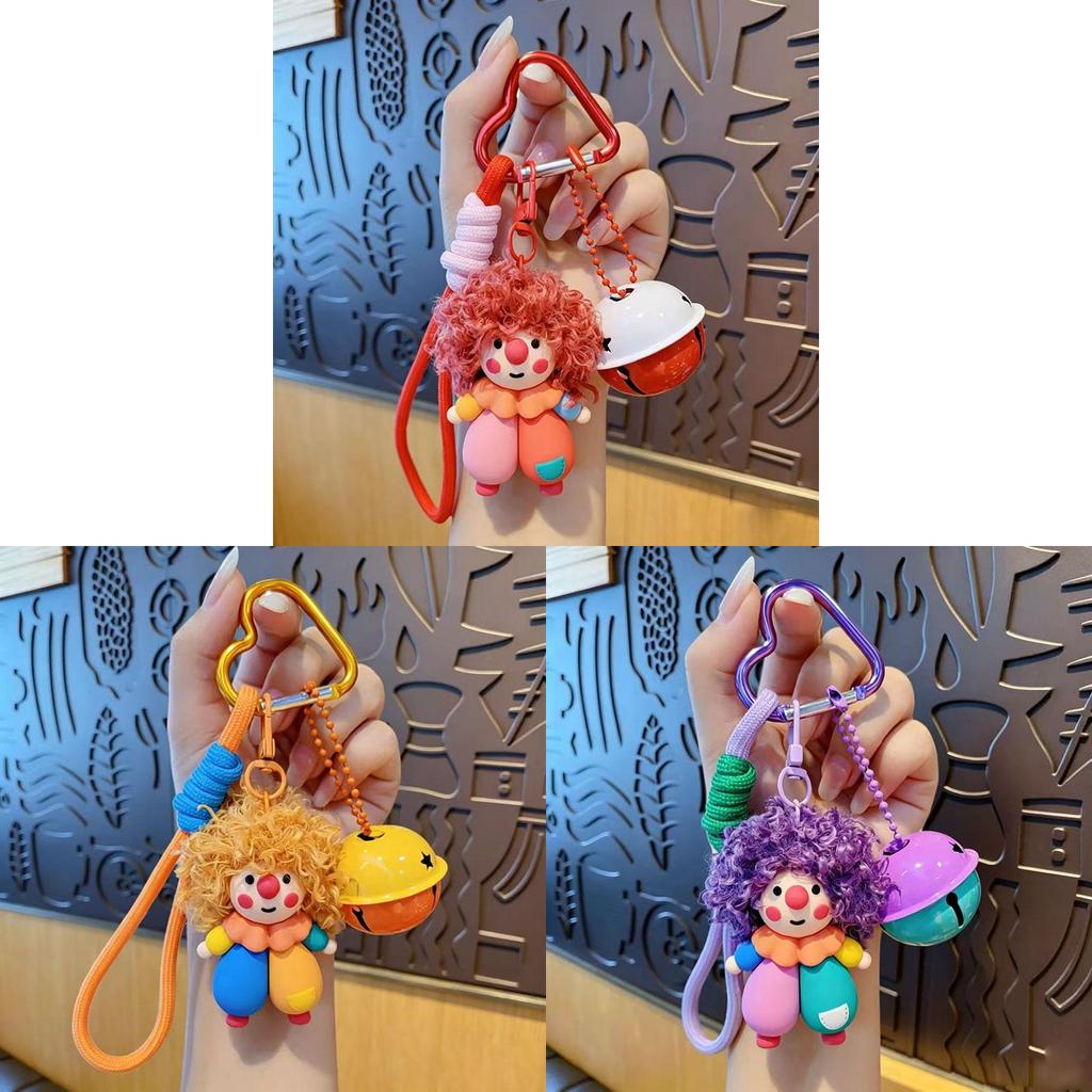 Curly Haired Clown Pvc Keychain With Cartoon Design For Gift And Decoration