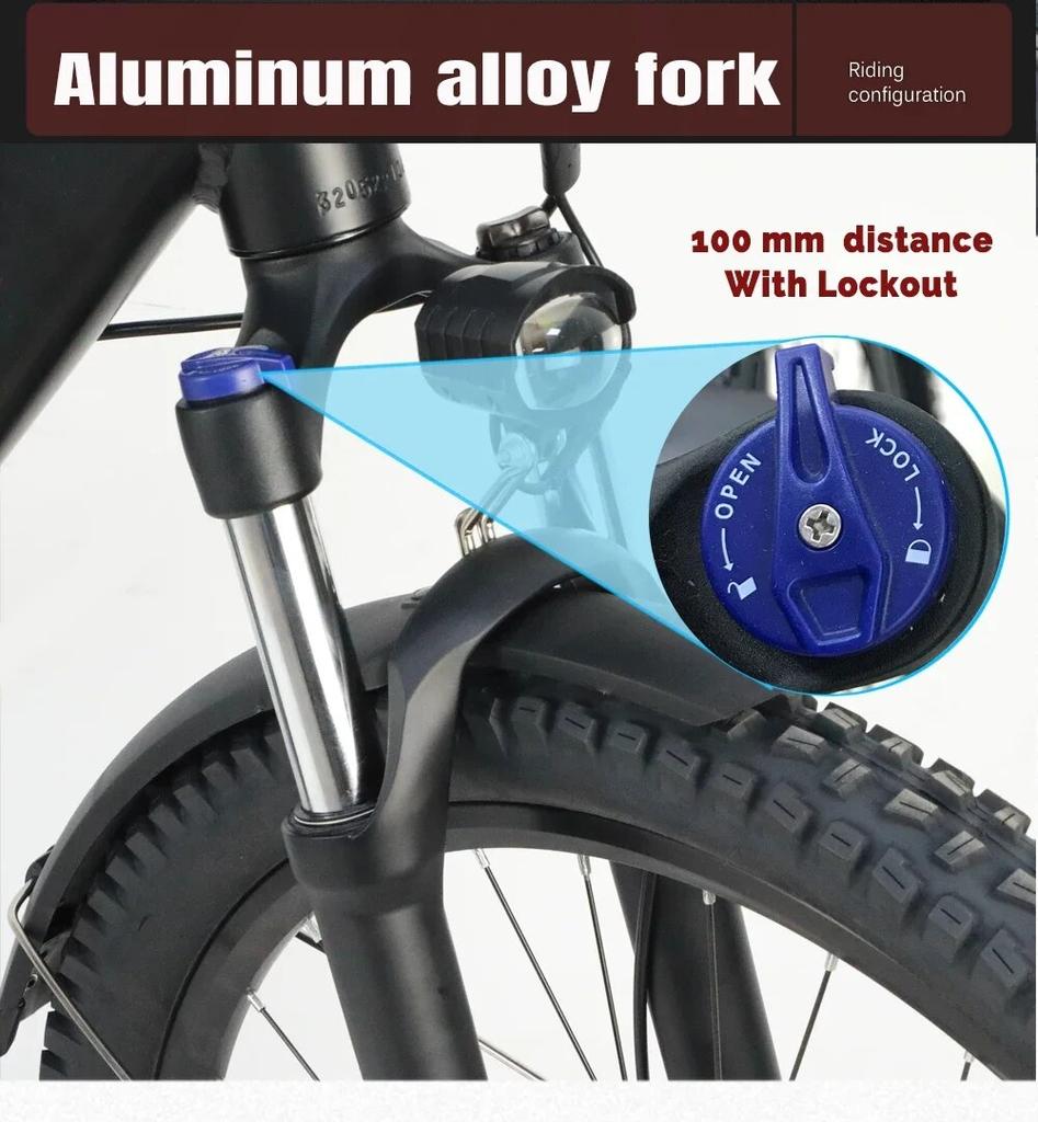 YS90 horské kolo elektrické kolo pro dospělé 27,5 palcová lithiová baterie Ebike 1000W48V13,6AH s celoodpruženým kolem