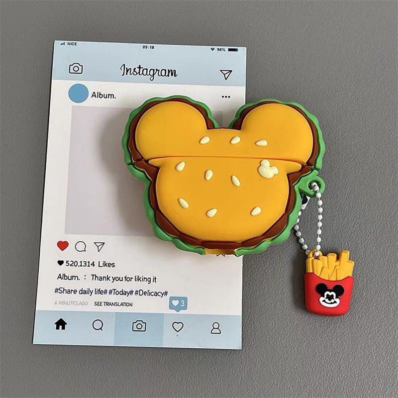 Cartoon Xiaoqi burger is suitable for AirPods 1 generation protective case, second generation 1 generation pro1 apple bluetooth headset case female