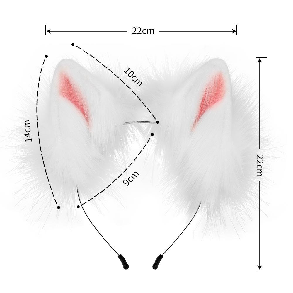 Popular Halloween Beast Claws Faux Plush Fox Ears Headband & Tail Cosplay Accessories