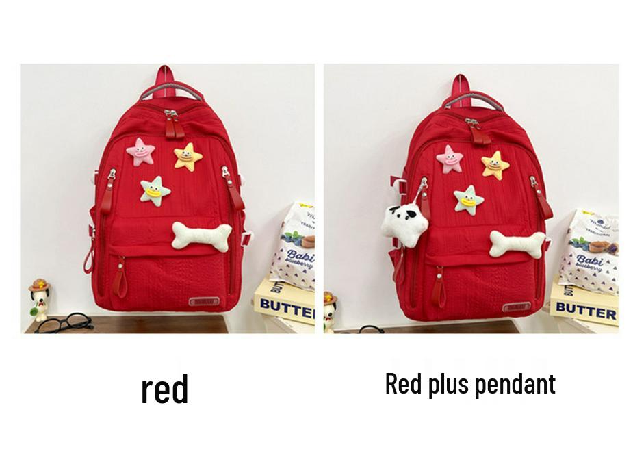 Japanese Style Cute and Versatile Waterproof Backpack for Junior High School Girls - Lightweight, Large Capacity