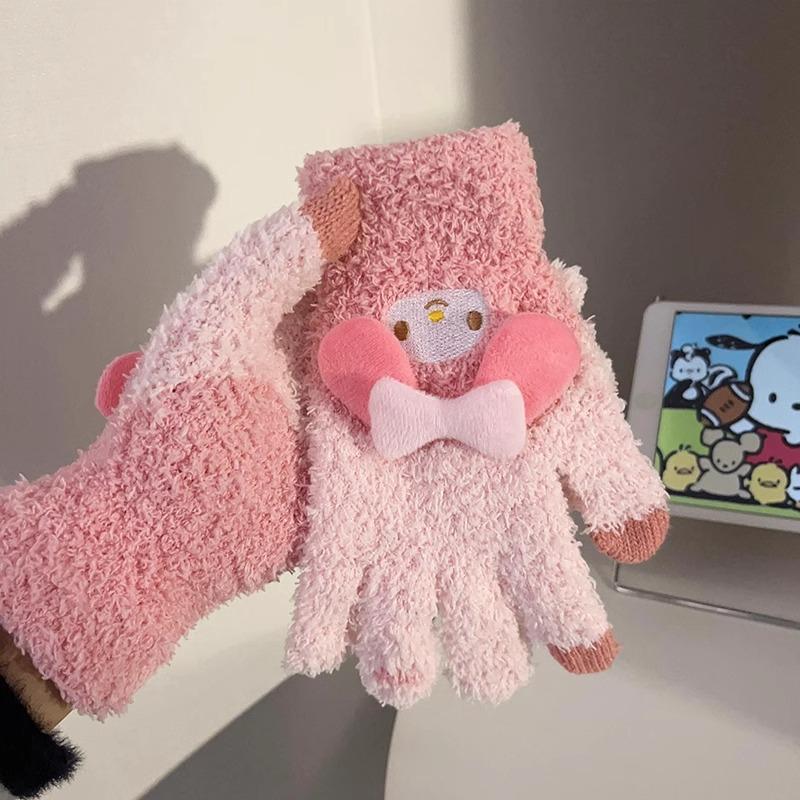 

Милые вязаные перчатки с собакой Пача с большими ушами, сенсорные, для студентки, ветрозащитные, для велоспорта, милые average size