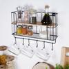 Metal Kitchen Shelf with Hangers 41x12x25.5 Cm