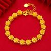 Luxury 24K 9999 Pure Gold Real Gold Plum Blossom Bracelet Light Luxury High-end All-match Ladies Bracelet