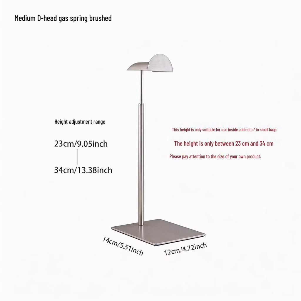 Adjustable Stainless Steel Handbag Display Stand with Gas Spring