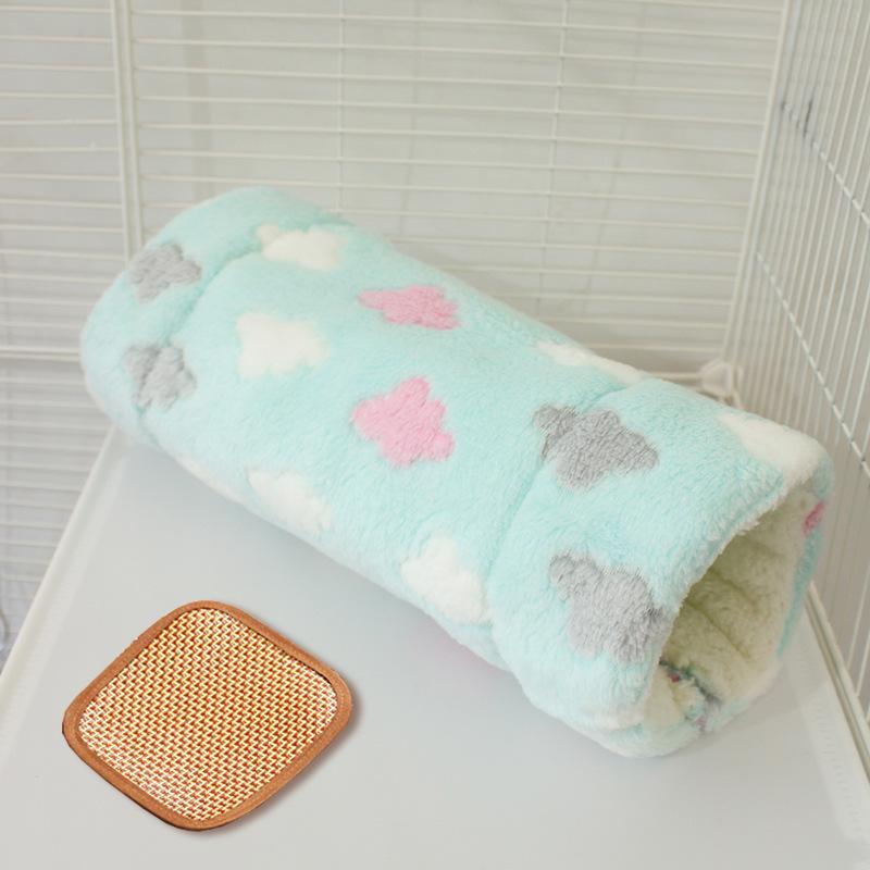 Small Pet Fleece Tunnel & Hammock: Hamster, Rat, Sugar Glider, Guinea Pig Hideout & Bed