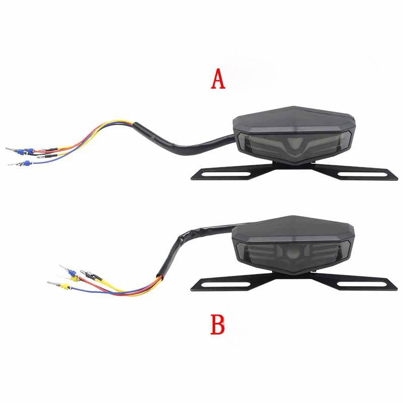 1PCS Motorcycle Multi-Functional Driving Breathing Light Off-Road Led Tail Light Modified Flash Brake License Plate Light With Bracket
