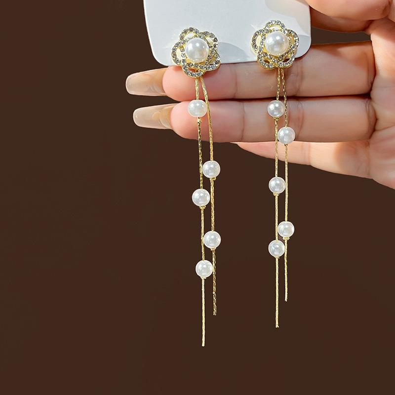 Fairy Butterfly Fringed Earrings Collection, Metal Wind Diamond Chain Earrings Exaggerated And Thin Stud Earrings