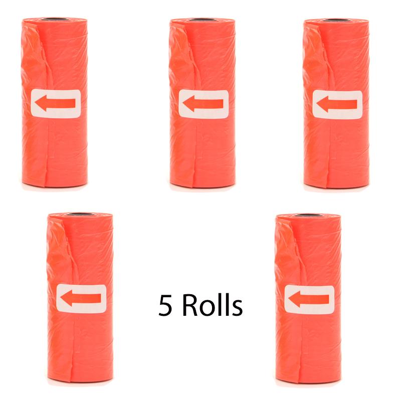 Pet Poop Bags Disposable Dog Waste Bags Bulk Poop Bags with Leash Clip and Bone Bag Dispenser 5 Rolls of 75 Pcs Bags