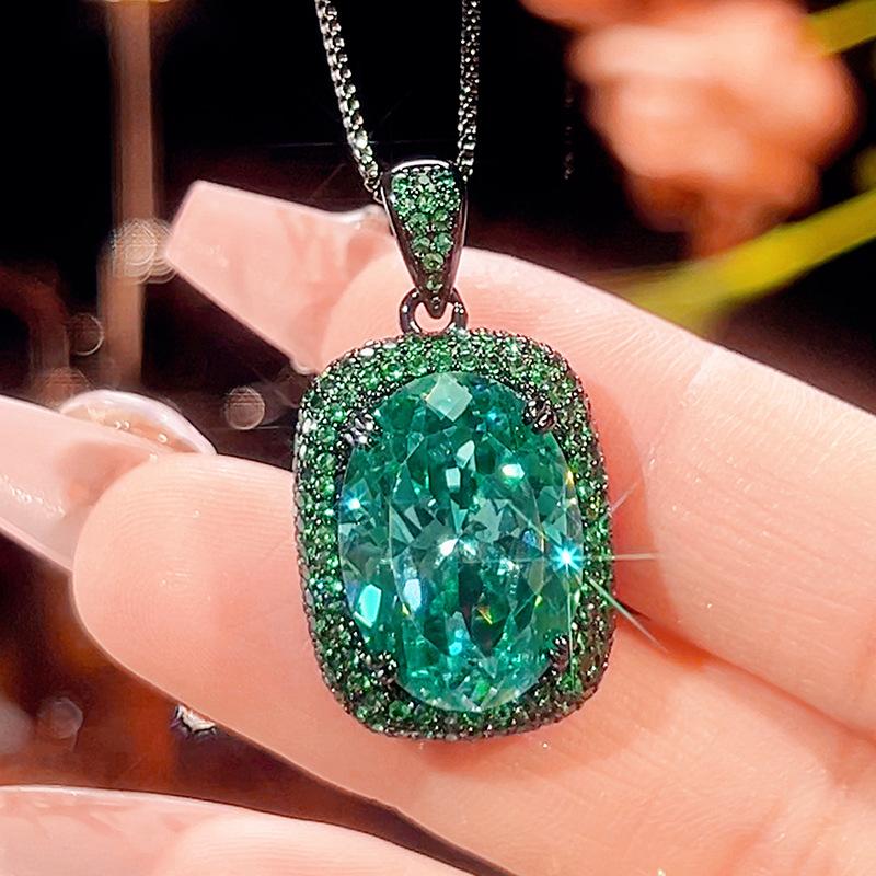 Jewelry Copper Bottom Gold-Plated Simulation Para Green Black Gold High-End Set Women'S Stone 13 * 18