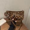 New Large Capacity Polka Dot Handbag Metal Buckle Leather Shoulder Bag Underarm Bags